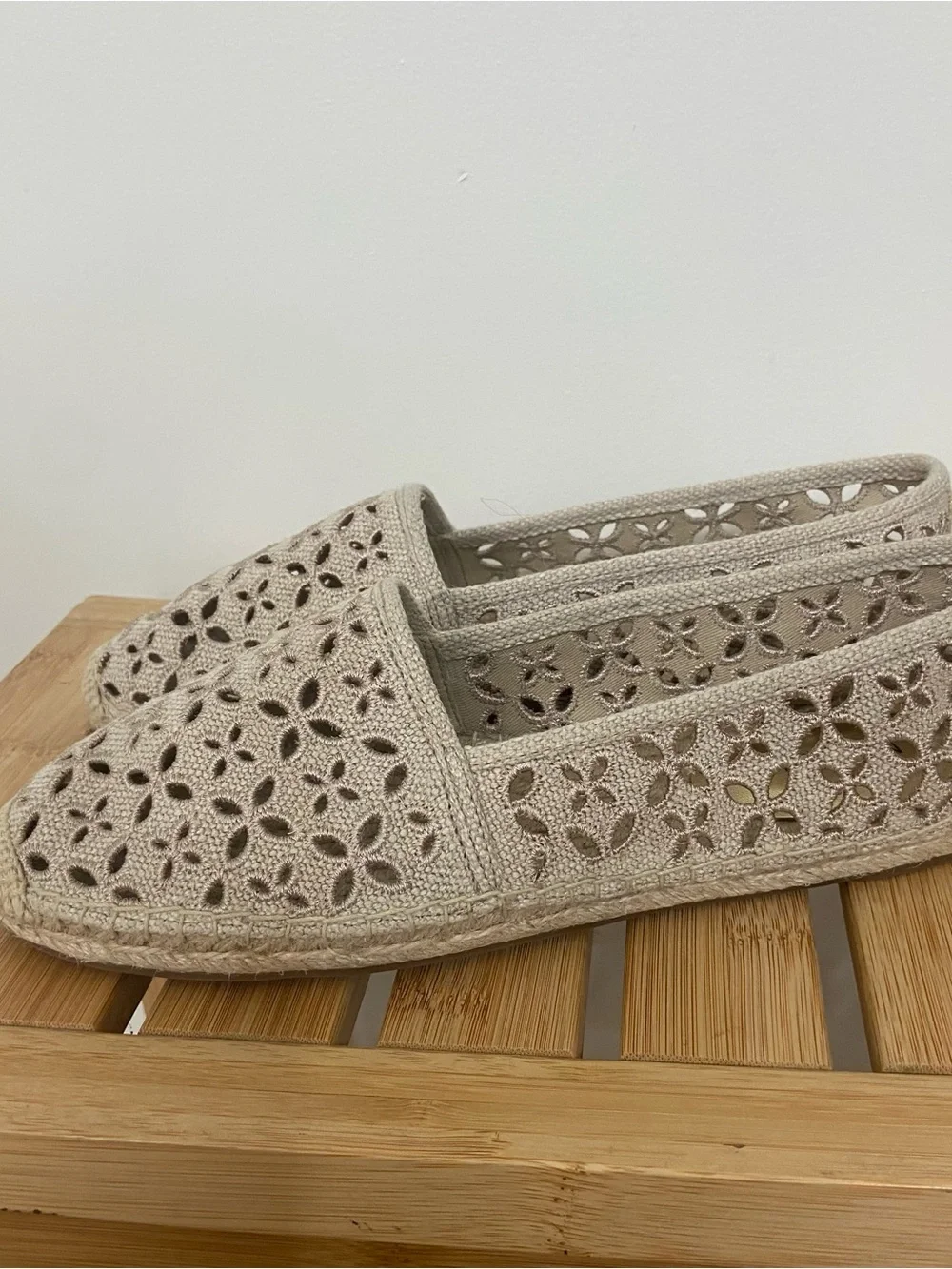 Michael Kors Beige Crochet Espadrille Slip-Ons